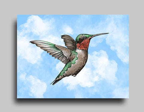 Ruby-Throated Blue - Canvas