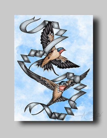 Swallows - Canvas